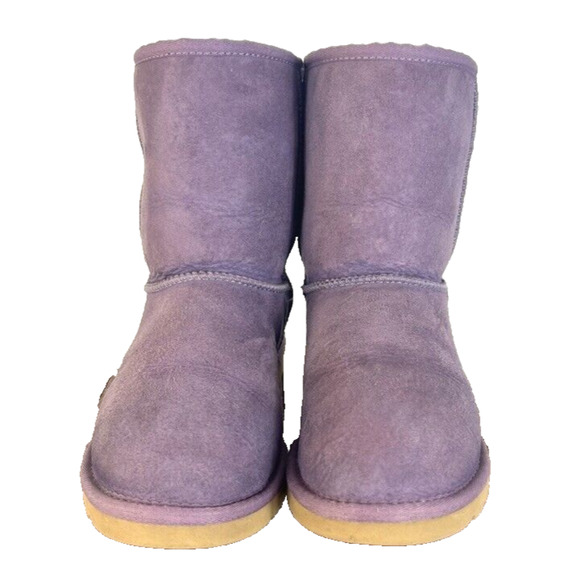 UGG Boots Womens Size 4 Classic Short Teal Leather Suede Sheepskin Lined Winter - Picture 2 of 12